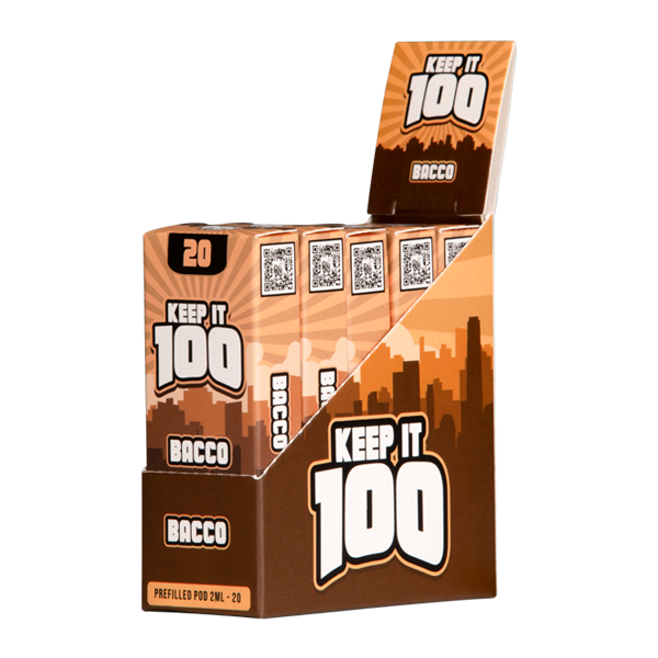 5 pack of Bacco Keep It 100 Zeltu X3 Pod 20