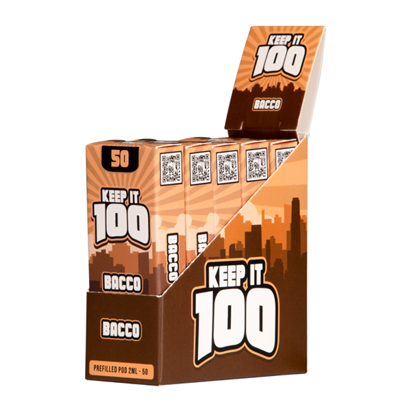 5 pack of Bacco Keep It 100 Zeltu X3 Pod 50