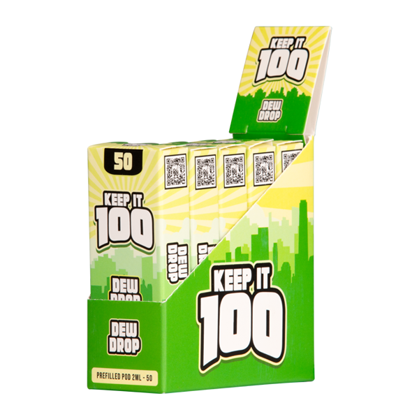 5 pack of Dew Drop Keep It 100 Zeltu X3 Pod 50