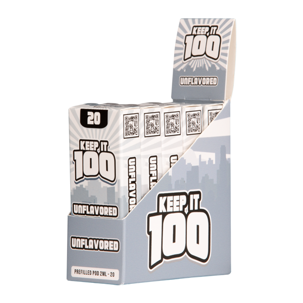 5 pack of Unflavored Keep It 100 Zeltu X3 Pod 20
