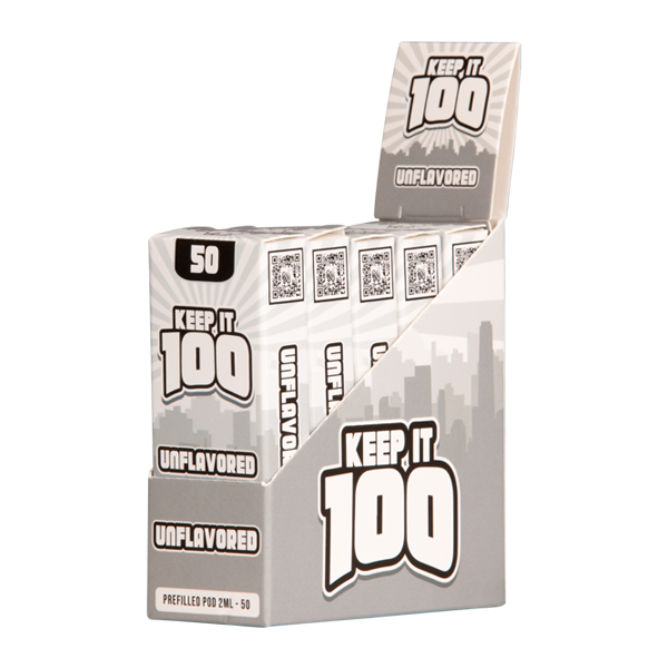 5 pack of Unflavored Keep It 100 Zeltu X3 Pod 50