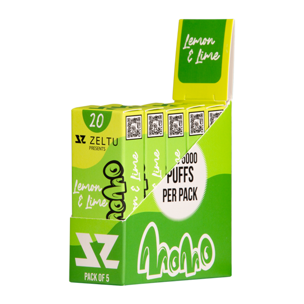 5 pack of Lemon Lime Momo Zeltu X3 Pod 20