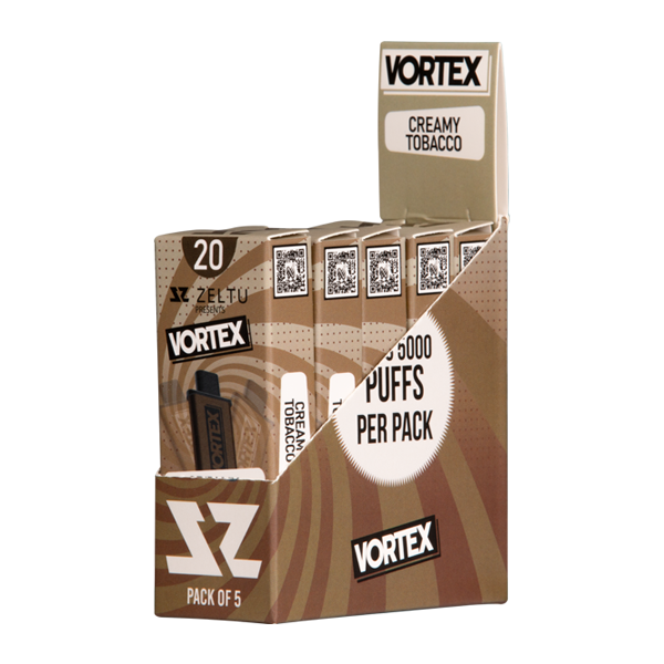 5 pack of Creamy Tobacco Vortex Zeltu X3 Pod 20