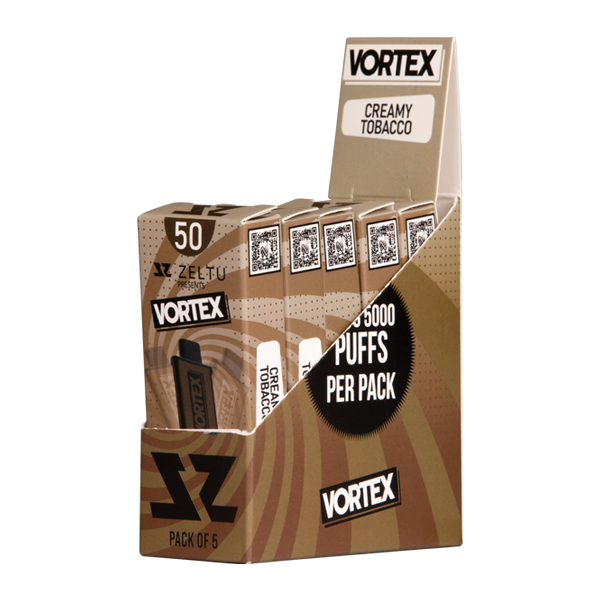 5 pack of Creamy Tobacco Vortex Zeltu X3 Pod 50