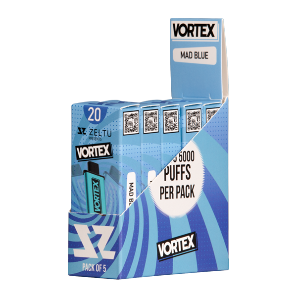 5 pack of Mad Blue Vortex Zeltu X3 Pod 20