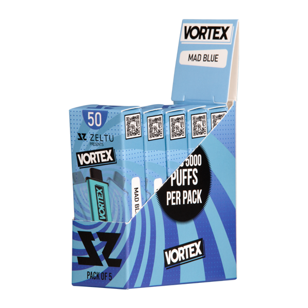 5 pack of Mad Blue Vortex Zeltu X3 Pod 50