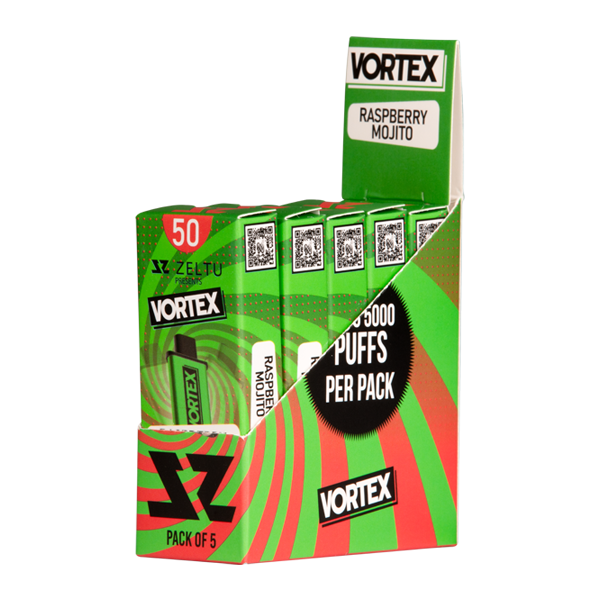 5 pack of Raspberry Mojito Vortex Zeltu X3 Pod 50
