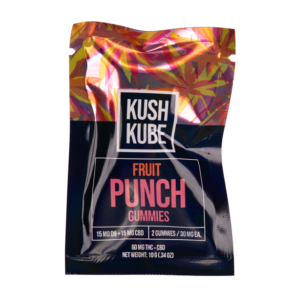 Kush Kube Fruit Punch Gummies 2 count 10-Pack
