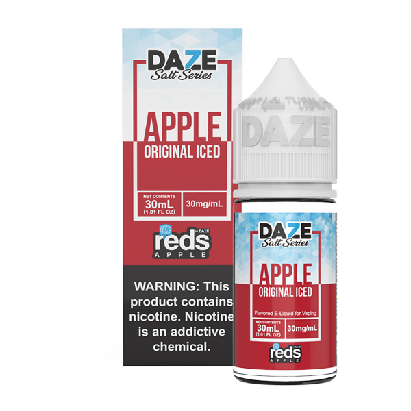 Apple flavored e-liquid from Reds, available for pod systems in 30mg by 7 daze
