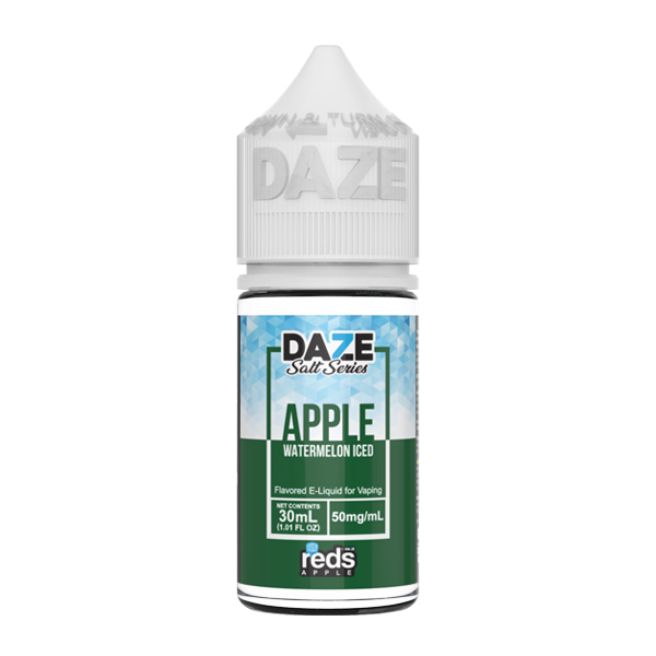 Apple and watermelon flavored e-liquid in 50mg from the reds collection, made by 7 daze