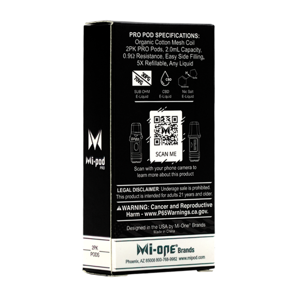 Browse the mi-pod online vape shop for replacement pods for vape pens