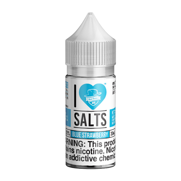Pineapple, Coconut, and Strawberry flavored nicotine salts in 25mg, Blue Strawberry is an I Love Salts Eliquid