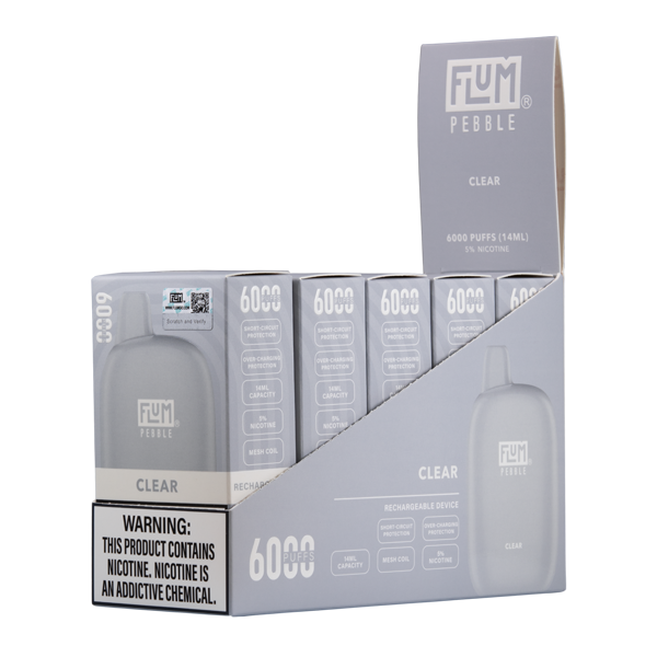 Clear Flum Pebble Vape 5-pk