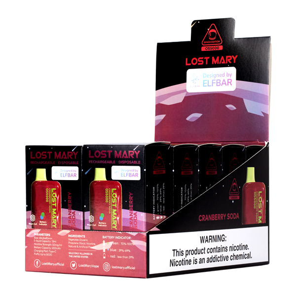 Cranberry Soda Lost Mary OS5000 Vape Device
