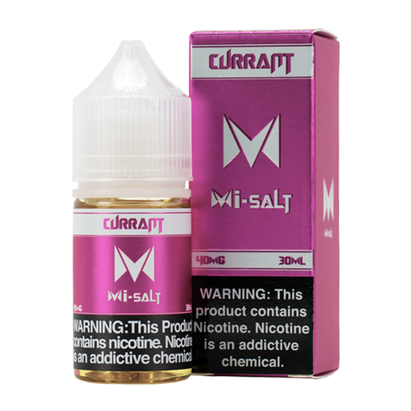 A 30ml vape juice with nicotine in 20mg & 40mg, Currant Mi-Salts by Mi-One Brands Edit alt text