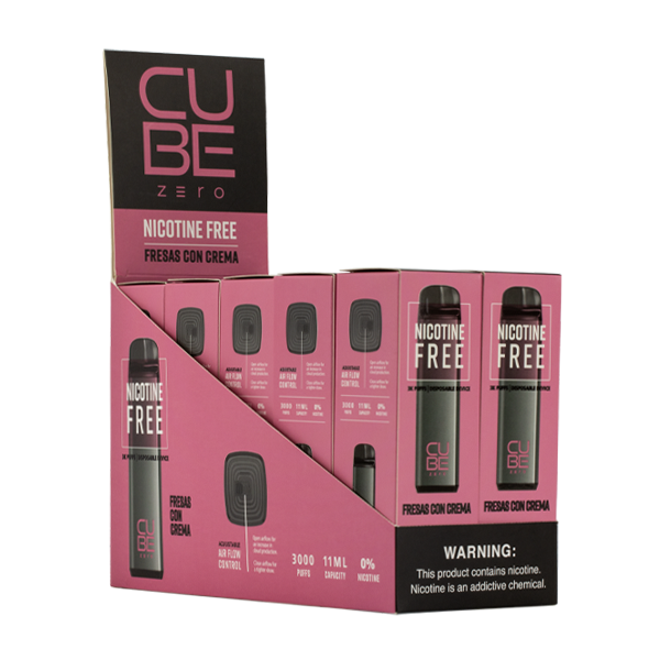 Fresas Con Crema Cube Zero disposable vape flavor 10-pack