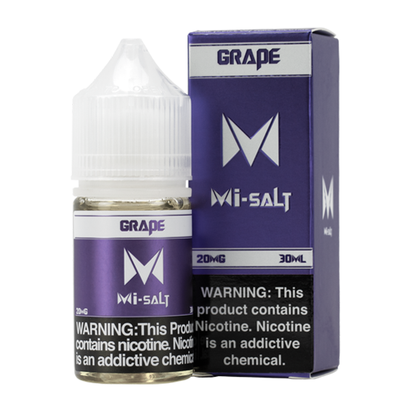 Grape Mi-Salt is a fruity flavored vape juice, blended with nicotine salts