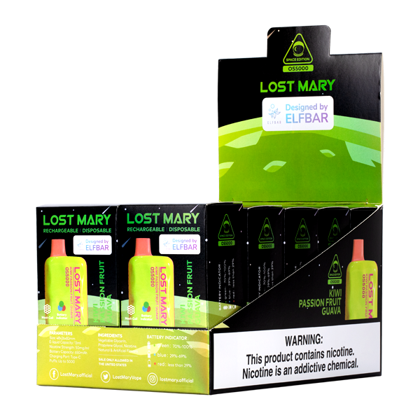 Kiwi Passion Fruit Guava Lost Mary OS5000 Vape Device