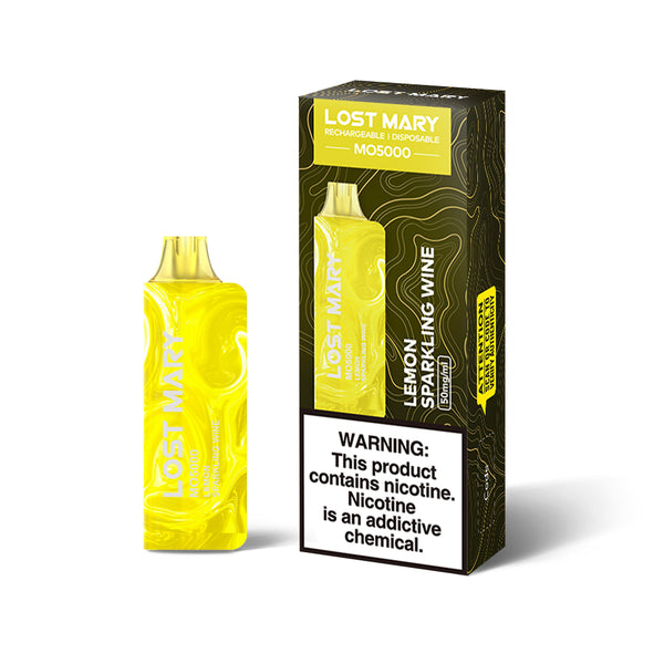 Lemon Sparkling Wine Lost Mary MO5000 Vape MiOne Brands