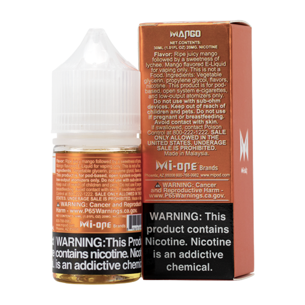 A best-selling fruity pod juice, Mango Mi-Salts is available in 20mg & 40mg