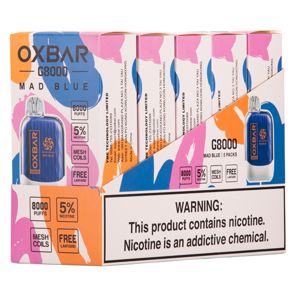 Mad Blue Oxbar G8000 Vape 5-Pack