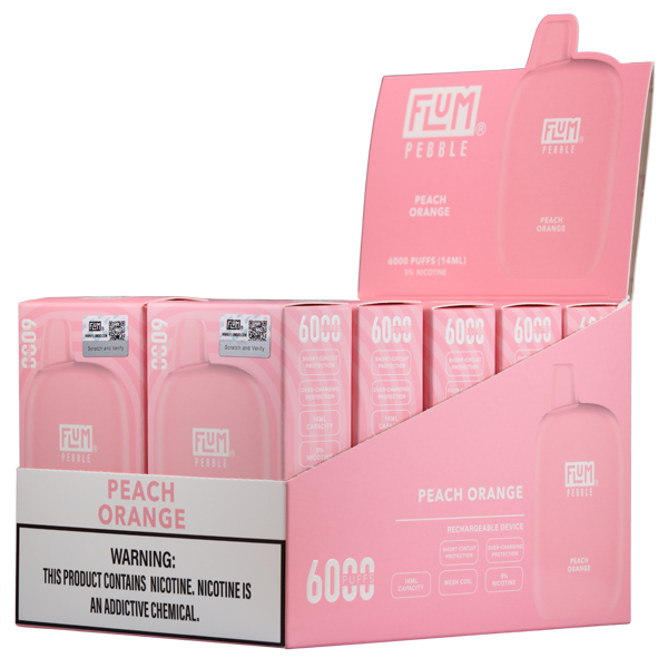 Peach Orange Flum Pebble Vape 10pk