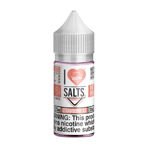 Menthol strawberry flavored nicotine salts in 25mg, Strawberry Ice is an I Love Salts Eliquid
