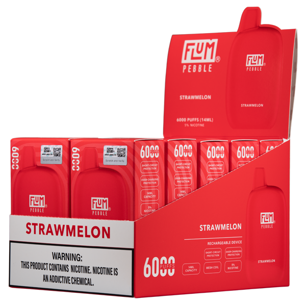 Strawmelon Flum Pebble Vape 10pk