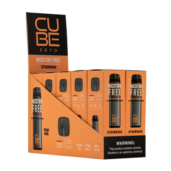 Cube Zero Strawnana nicotine free disposable vape 10-pack