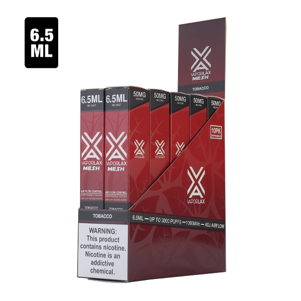 Tobacco Disposable Vape by VaporLax 10pk