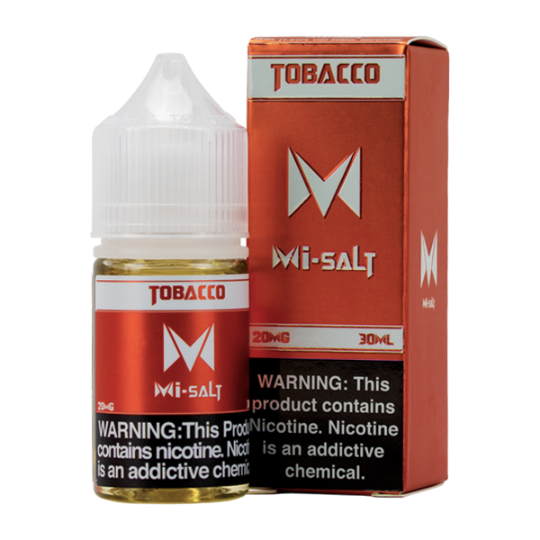 Tobacco Mi-Salt is a bold tobacco flavored vape juice, blended with nicotine salts