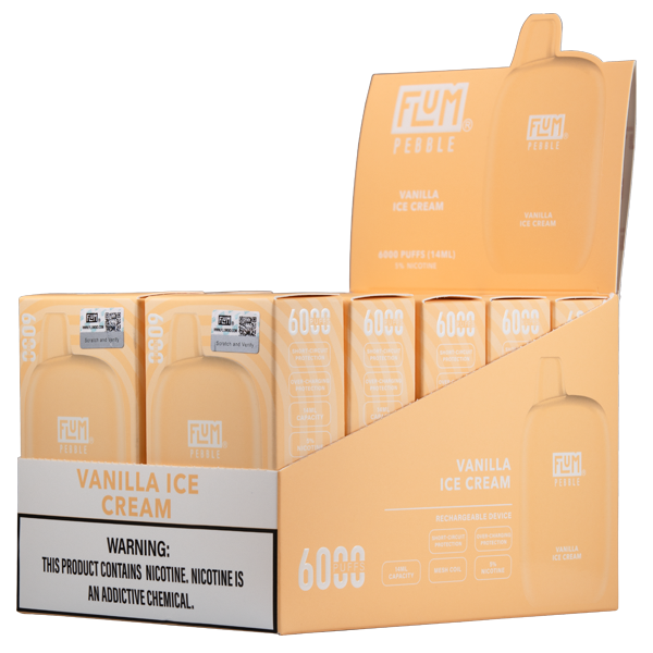 Vanilla Ice Cream Flum Pebble Vape 10pk