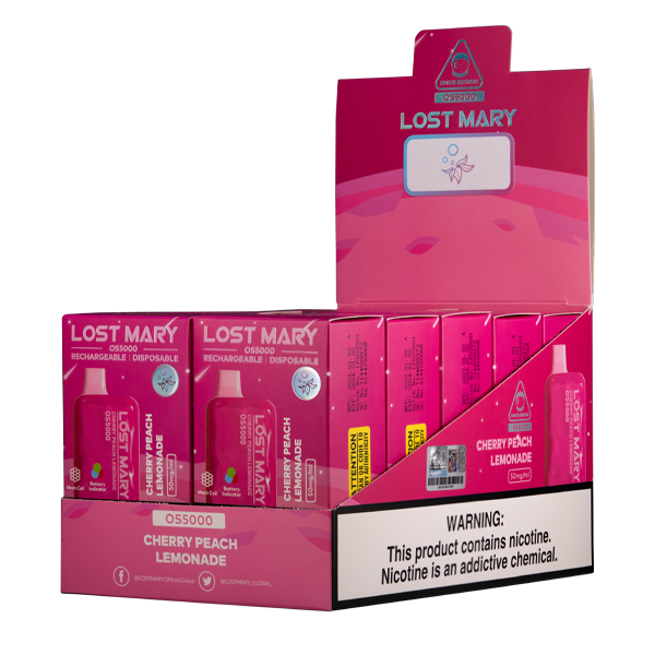 Lost Mary Cherry Peach Lemonade OS5000 Vape 10-Pack