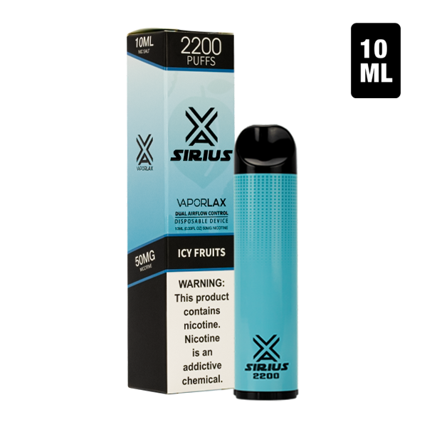 An Icy Fruits flavor of disposable vape pens, Sirius 2200 made by VaporLax