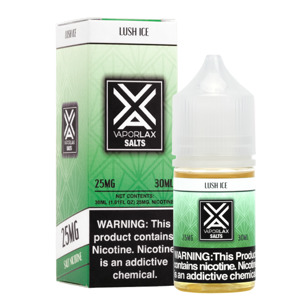 A best selling savory flavored vape juice, Lush Ice by VaporLax Salts made in 25mg & 50mg