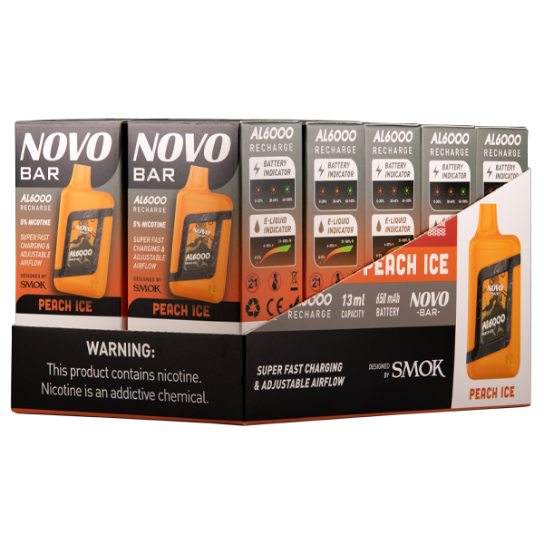 Peach Ice Novo Bar AL6000 10pk