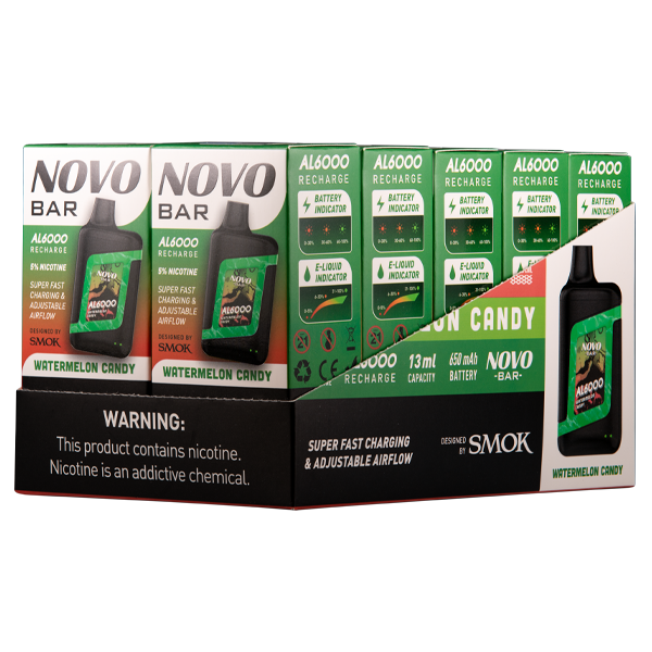 Watermelon Candy Novo Bar AL6000 Vape MiOne Brands
