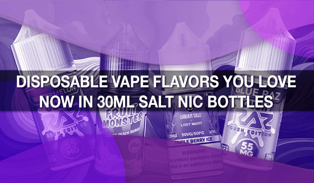 Disposable Vape Flavors You Love — Now in 30mL Salt Nic Bottles 