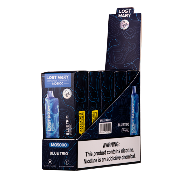Blue Trio Lost Mary MO5000 Vape 5-Pack Bundle