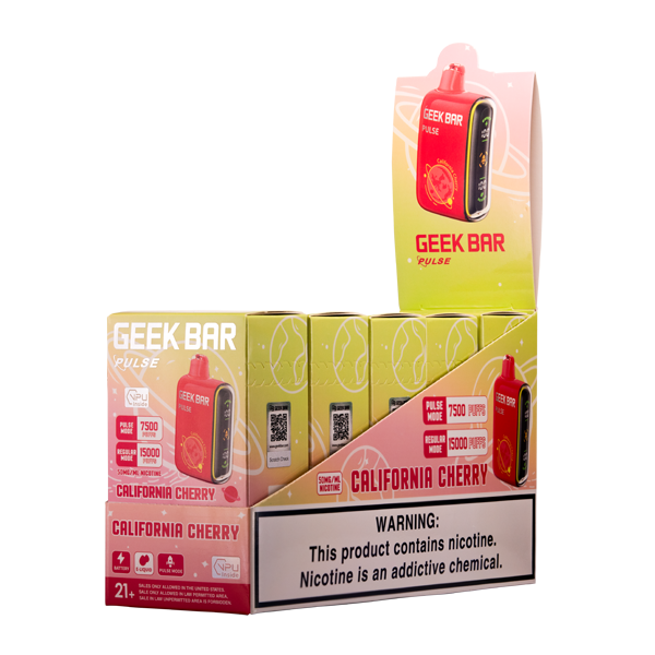 California Cherry Geek Bar Pulse Vape Mi One Brands