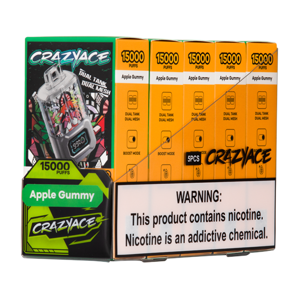 Apple Gummy - CrazyAce B15000 Vape 5 Pack