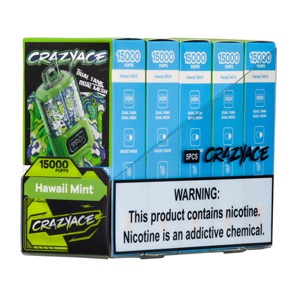 Hawaii Mint - CrazyAce B15000 Vape 5 Pack