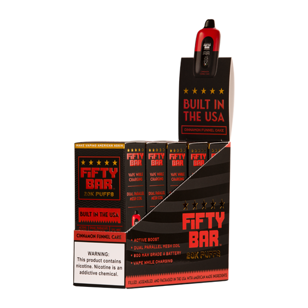 5 Pack of Cinnamon Funnel Cake Fifty Bar 20K Vape