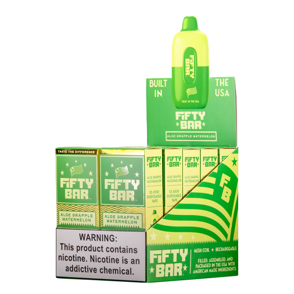 Aloe Grapple Watermelon Fifty Bar Vape 10-Pack