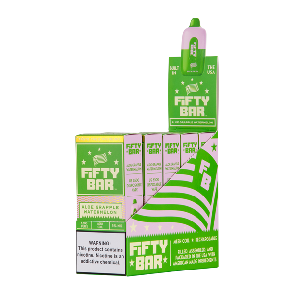 Aloe Grapple Watermelon Fifty Bar Vape 5-Pack