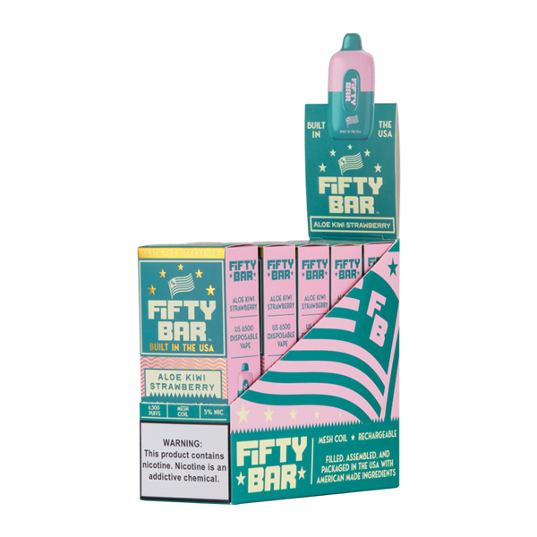 Aloe Kiwi Strawberry Fifty Bar Vape 5-Pack