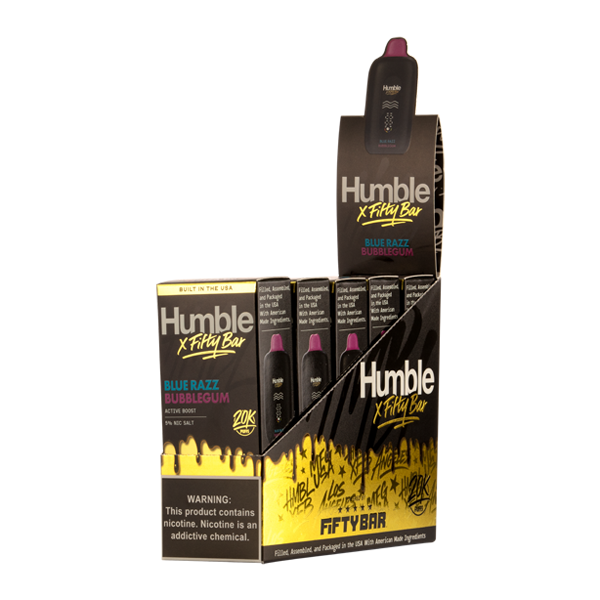 Blue Razz Bubble Gum HUMBLE X Fifty Bar 20K Vapes