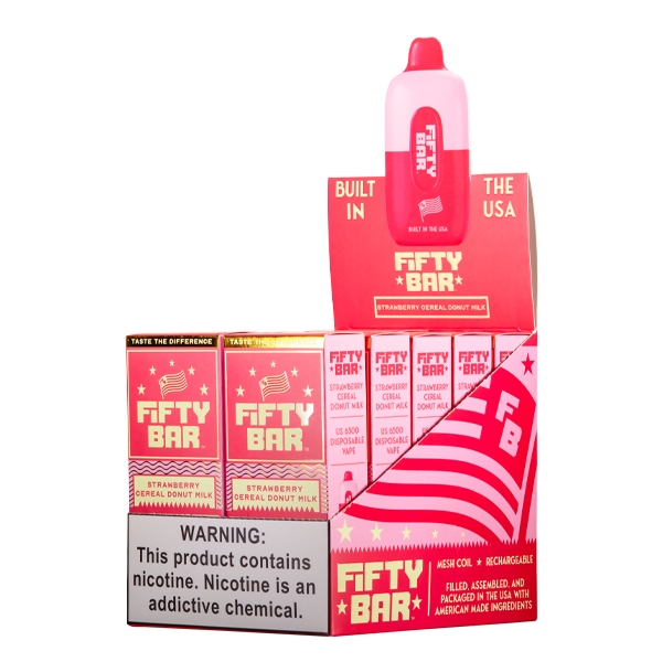 Strawberry Cereal Donut Milk Fifty Bar Vapes 10-Pack