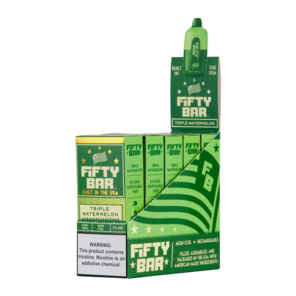 Triple Watermelon Fifty Bar Vape 5-Pack