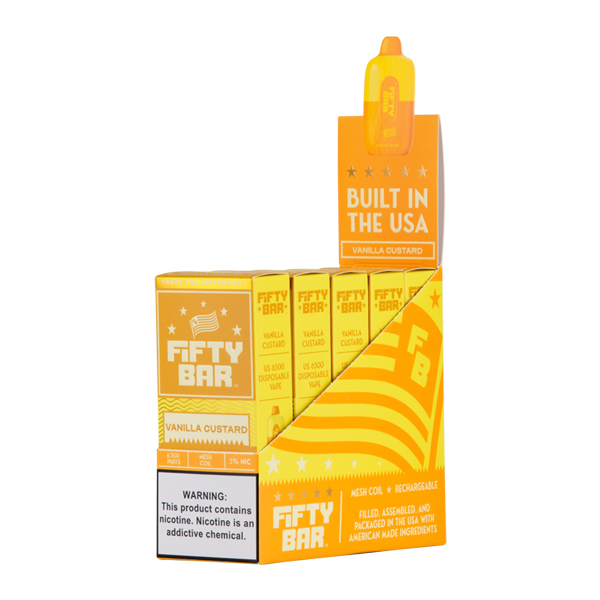 Vanilla Custard Fifty Bar Vape 5-Pack 